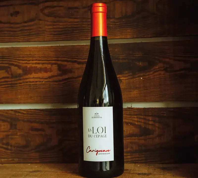 cuvée loi du cépage carignan, vin rouge du roussillon, domaine domanova